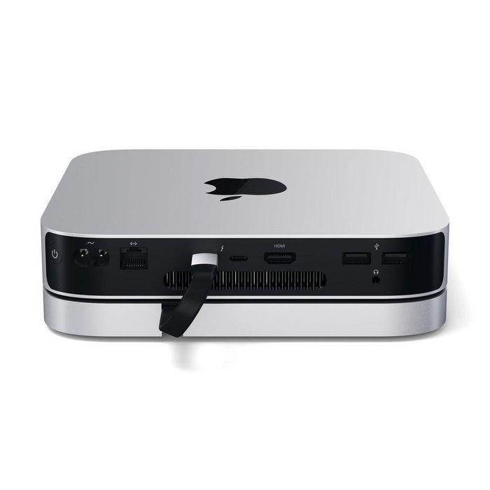 Satechi Hub y Soporte de Aluminio Tipo C para Mac Mini con USB-A, USB-C, HDMI, Ethernet y Jack 3.5mm Plateado/Negro 4