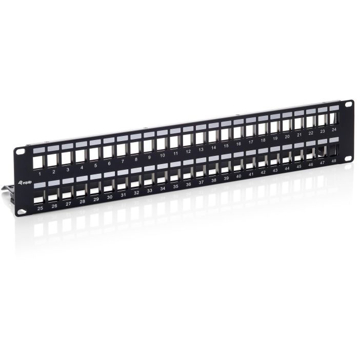 EQUIP Patchpanel 48x Cat6A FTP 19" 1HE Keystone Montage Negro