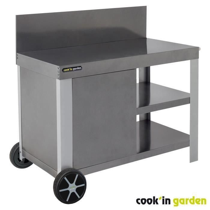 Carrito de servicio - COOK'IN GARDEN - Nova 110 - Con salpicadero - 100% metal Carrito de servicio - COOK'IN GARDEN - Nova 110 - Con salpicadero - 100% metal