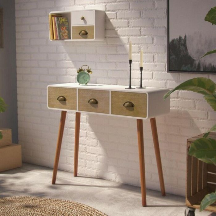 Recibidor con 3 Cajones Versa 30 x 80,5 x 90 cm 0,3 x 0,805 x 0,9 cm Blanco 1