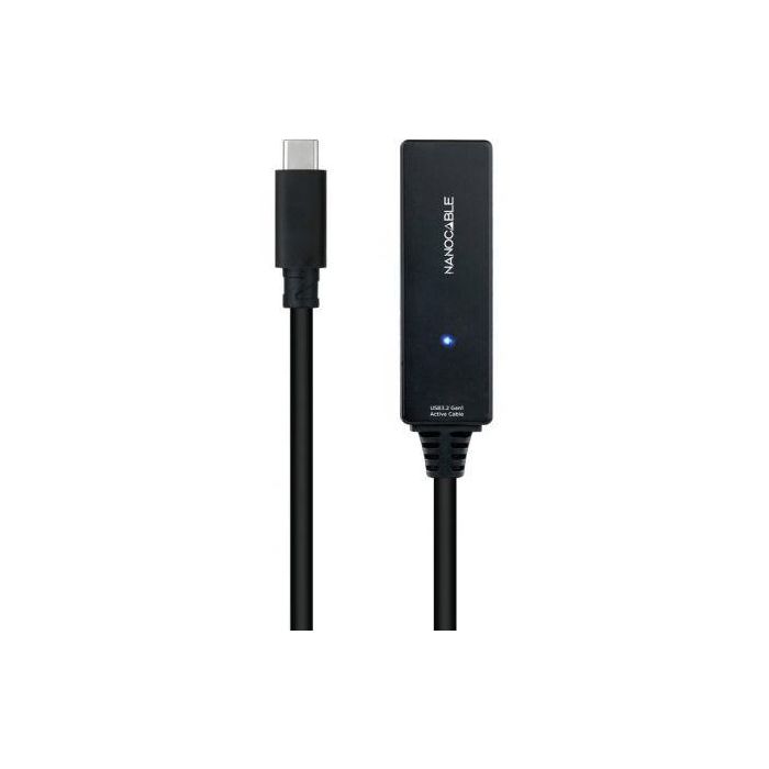 Nanocable Cable Prolongador con Amplificador USB 3.2 Gen1 USB-C/M-USB-C/H 5m Negro 1