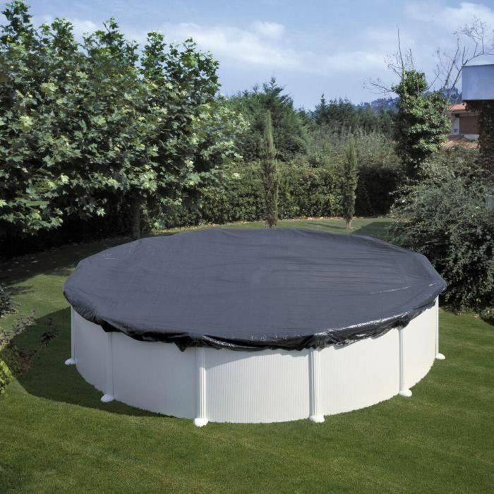 GRE Cobertor Invierno Polietileno 120g/m² Ø4,40m para Piscina Redonda Ø3,50-3,60m con Tensor 1