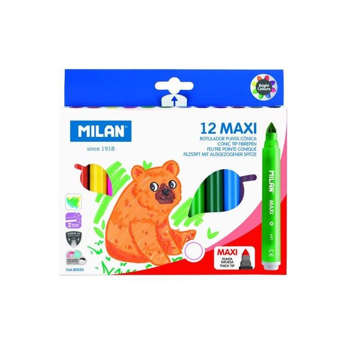 Rotulador Fibra Milan Maxi Caja De 12
