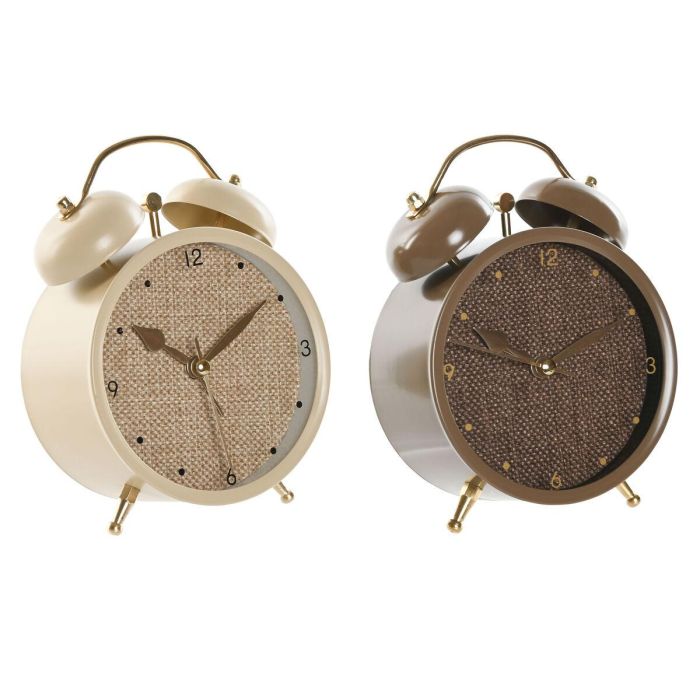 Reloj Despertador Scandi DKD Home Decor Beige Marron 5.4 x 13.5 x 10 cm (2 Unidades) Reloj Despertador Scandi DKD Home Decor Beige Marron 5.4 x 13.5 x 10 cm (2 Unidades)
