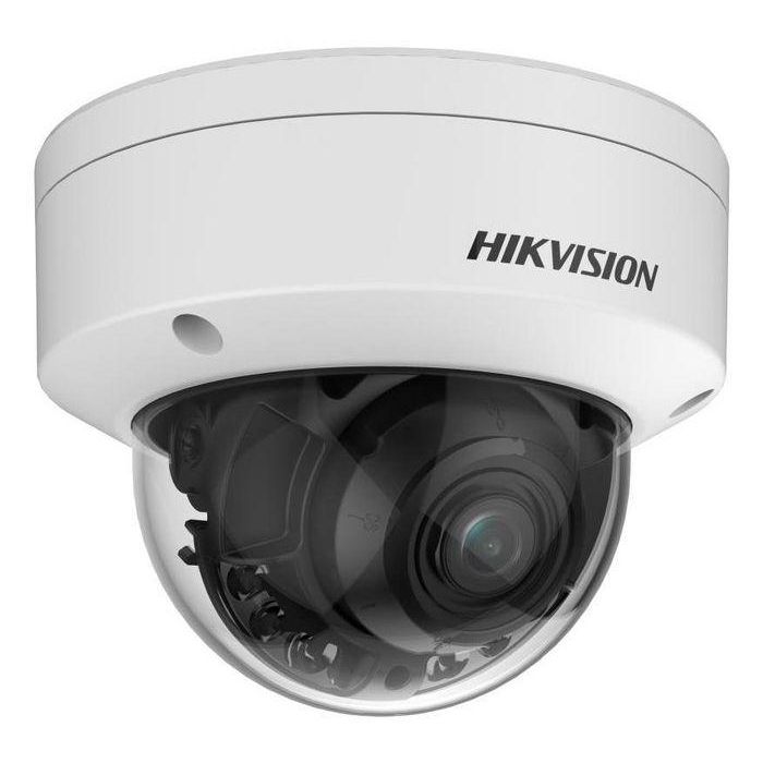 Hikvision Cámara IP minidomo 4M Smart Hybrid Light ColorVu 2.8-12mm WDR IK10 IP67 12V/PoE. Audio, alarma, luz híbrida 40m 3