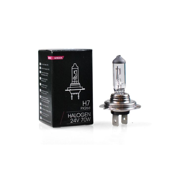 M-Tech MTECZ907 Lámpara Halógena H7 PX26d 24V 70W Pack 10 Unidades con Vidrio Cuarzo Templado, Alta Durabilidad, Homologación E4 M-Tech MTECZ907 Lámpara Halógena H7 PX26d 24V 70W Pack 10 Unidades con Vidrio Cuarzo Templado, Alta Durabilidad, Homologación E4