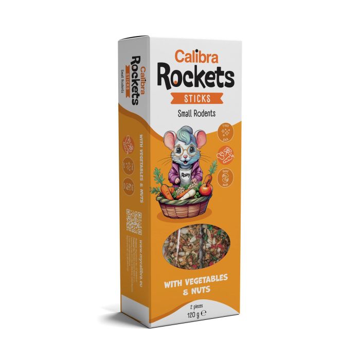 Calibra Rockets Sticks para Roedores con Verduras y Nueces 120 gr