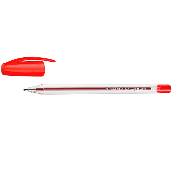 Pelikan Boligrafo Stick Super Soft Rojo Tinta Aceite Escritura Suave Uso Escolar Oficina 1