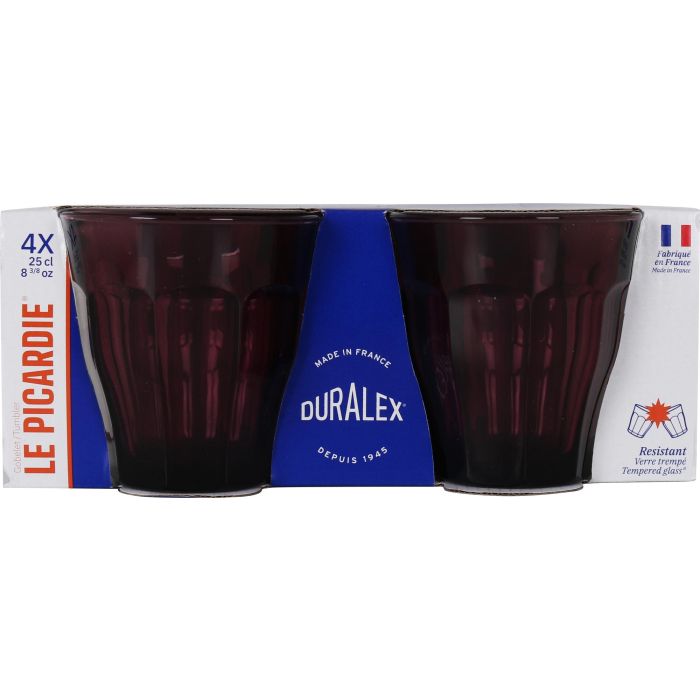 Duralex Set 4 Vasos Picardie Morado/Cranberry 25 cl (12 Cajas)
