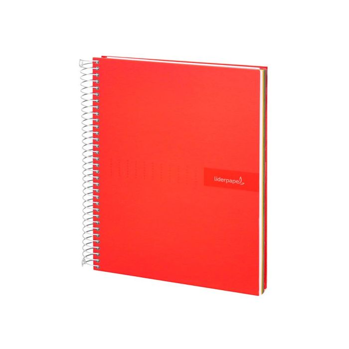 Cuaderno Espiral Liderpapel A4 Micro Crafty Tapa Forrada 120H 90 gr Cuadro 5 mm 5 Bandas 4 Colores Color Rojo 3