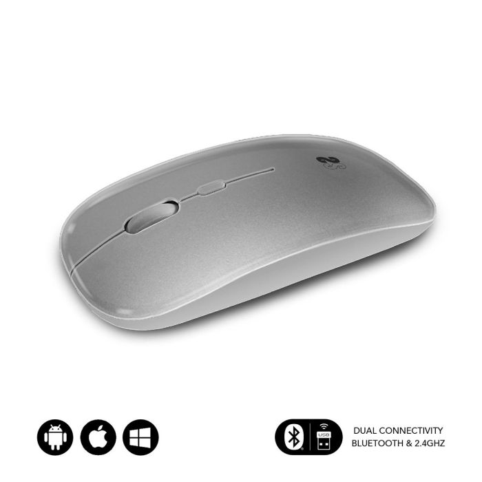 Subblim Dual Flat Mouse Rechargeable 1600 Dpi Silver SUBMO-DFLAT22