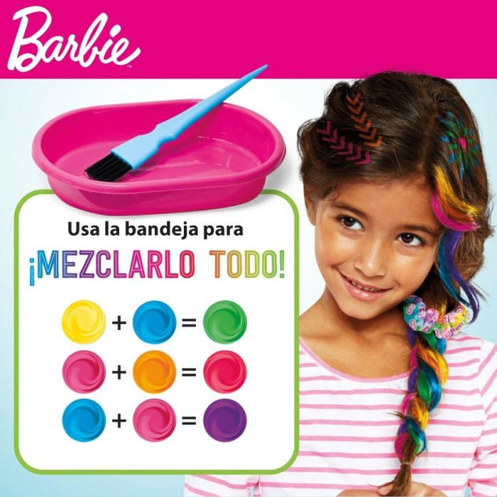 Set de Peluquería Barbie Rainbow Tie 15,5 x 10,5 x 2,5 cm Cabello con mechas Multicolor 1