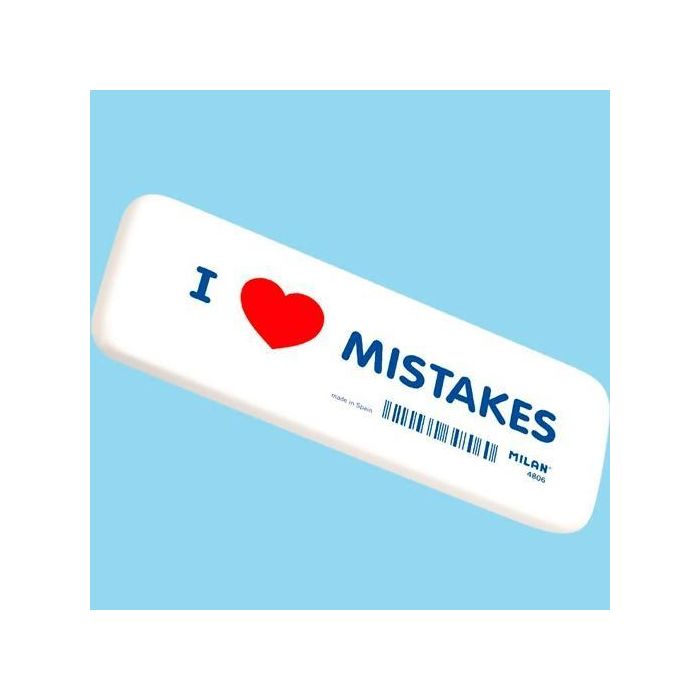 Milan Goma 4806 Mistakes Biselada Miga De Pan Flexible Blanco Caja 6 gromas