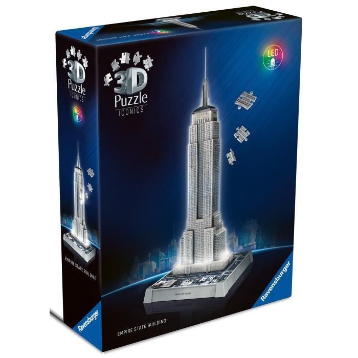 Ravensburger RAV12008026 - Rompecabezas 3D icónico Empire State Building iluminado 1 Ravensburger RAV12008026 - Rompecabezas 3D icónico Empire State Building iluminado 1