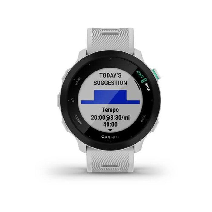Garmin Forerunner 55 Reloj Deportivo GPS Color Blanco con Monitor de Frecuencia Cardíaca para Correr y Natación 1