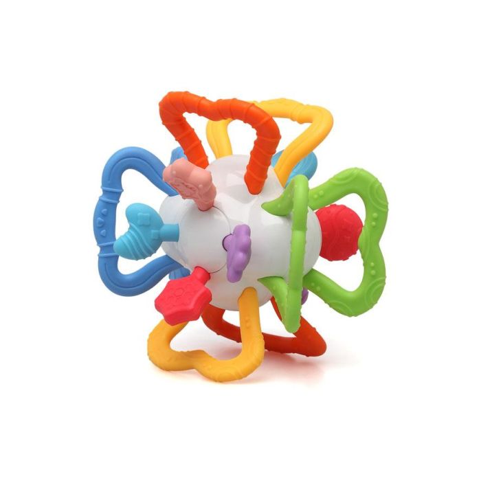 KioKids Mordedor Sensorial Bola para Bebés, Alivia Encías, Estimula Sentidos, ABS y TPE, Multicolor, +4 Meses 2