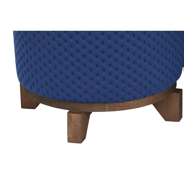 DKD Home Decor Reposapiés Atlantico Viridian (Verde Azulado) Azul Marino Poliéster Madera 30 x 30 x 30 cm (2 Unidades) 2