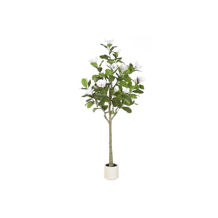 DKD Home Decor Árbol Oriental Magnolio Blanco Verde 70 x 180 x 70 cm PE/PP (2 Unidades)
