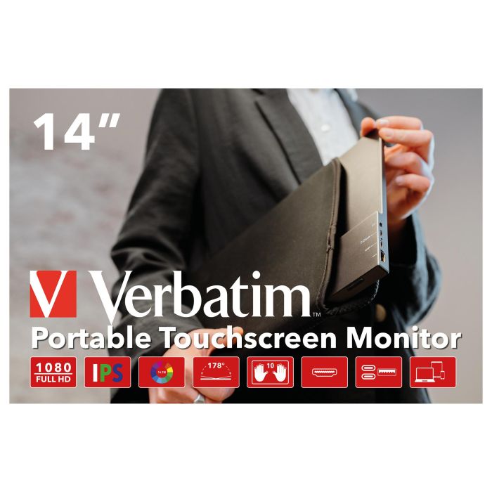 Verbatim PMT-14 Monitor Portátil Táctil 14" Full HD IPS USB-C Negro 6 Verbatim PMT-14 Monitor Portátil Táctil 14" Full HD IPS USB-C Negro 6
