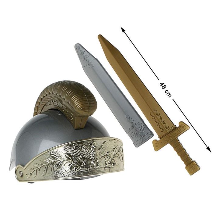 Kit De Guerrero Romano Con Casco, Espada Y Funda Kit De Guerrero Romano Con Casco, Espada Y Funda