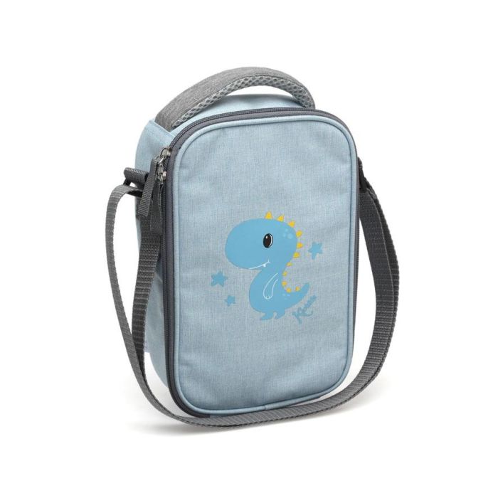 KioKids Bolso Merienda Dino Azul - Bolsa Térmica Infantil Dolci Amici, Capacidad 2.5L, Conserva Calor y Frío, +0 Meses 2