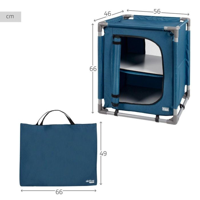 Armario de camping Aktive Azul Plegable 56 x 66 x 46 cm 2 Unidades 3