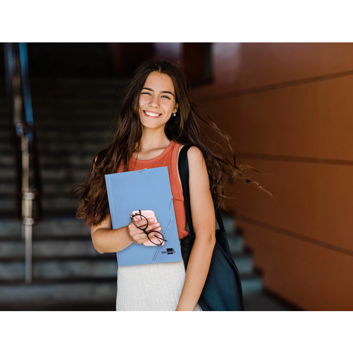 Liderpapel Carpeta Gomas Tres Solapas Cartón Plastificado Folio Colores Pasteles Surtidos 9