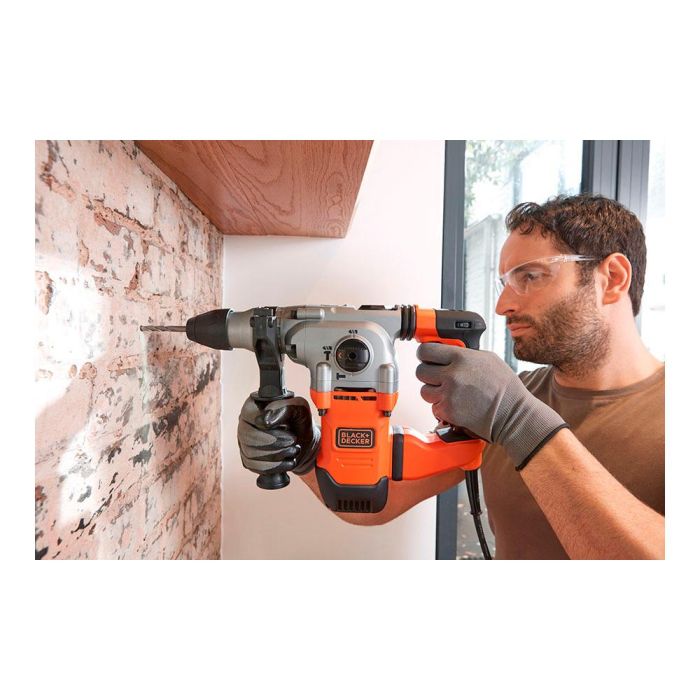 Black+Decker Martillo percutor SDS-Plus 1250W BEHS03K-QS, 3 modos, anti-vibración, maletín 3 Black+Decker Martillo percutor SDS-Plus 1250W BEHS03K-QS, 3 modos, anti-vibración, maletín 3