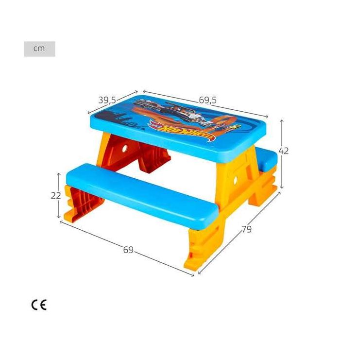 Conjunto de Mesa Infantil y Pongotodo Hot Wheels Azul Naranja Plástico 69 x 42 x 79 cm 10