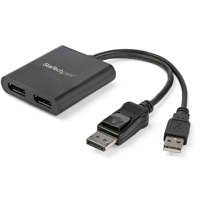 Splitter DisplayPort Startech MSTDP122DP Negro 4K Ultra HD 1 Splitter DisplayPort Startech MSTDP122DP Negro 4K Ultra HD 1