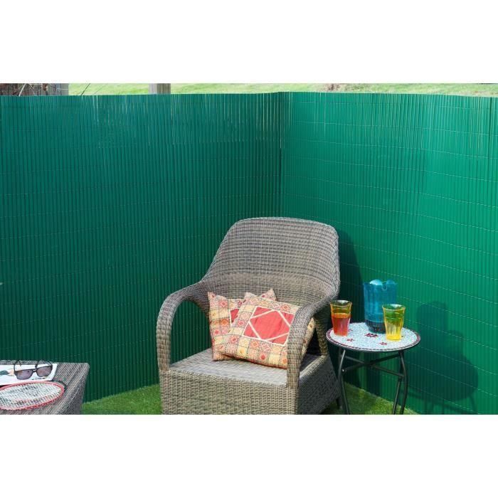 Pantalla de caña de PVC de doble cara - NATURE - 1 x 3 m - 1600 g/m² - Opaco 4/5 - Anti-UV - Verde 3 Pantalla de caña de PVC de doble cara - NATURE - 1 x 3 m - 1600 g/m² - Opaco 4/5 - Anti-UV - Verde 3