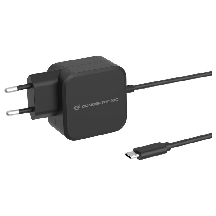 Conceptronic OZUL04BE Cargador Pared USB PD GaN 67W USB-C con Cable Incorporado 180cm Negro 1 Conceptronic OZUL04BE Cargador Pared USB PD GaN 67W USB-C con Cable Incorporado 180cm Negro 1