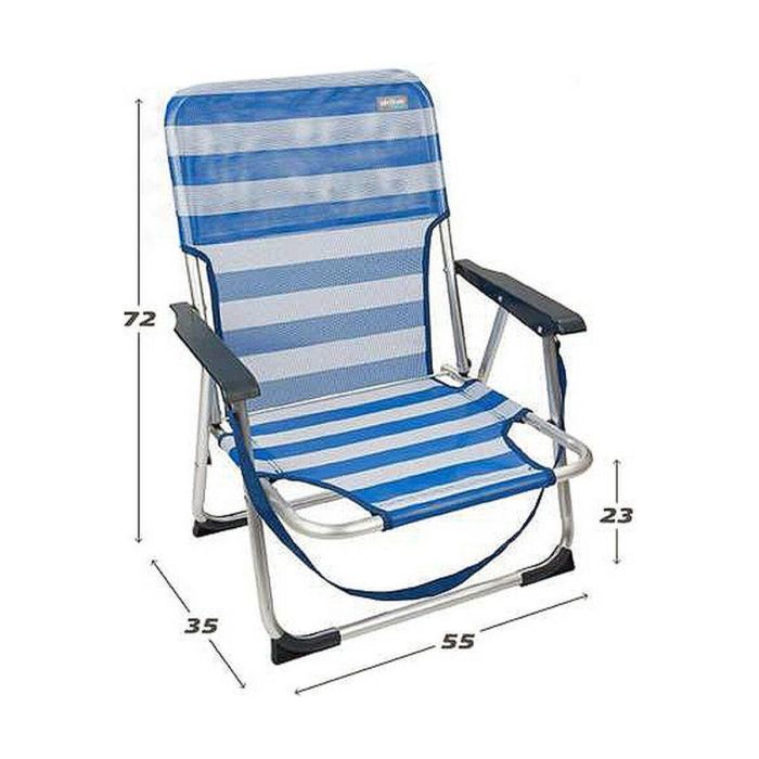Silla playa aluminio plegalbe fija rayas mar 44x35x72 cm 1 Silla playa aluminio plegalbe fija rayas mar 44x35x72 cm 1