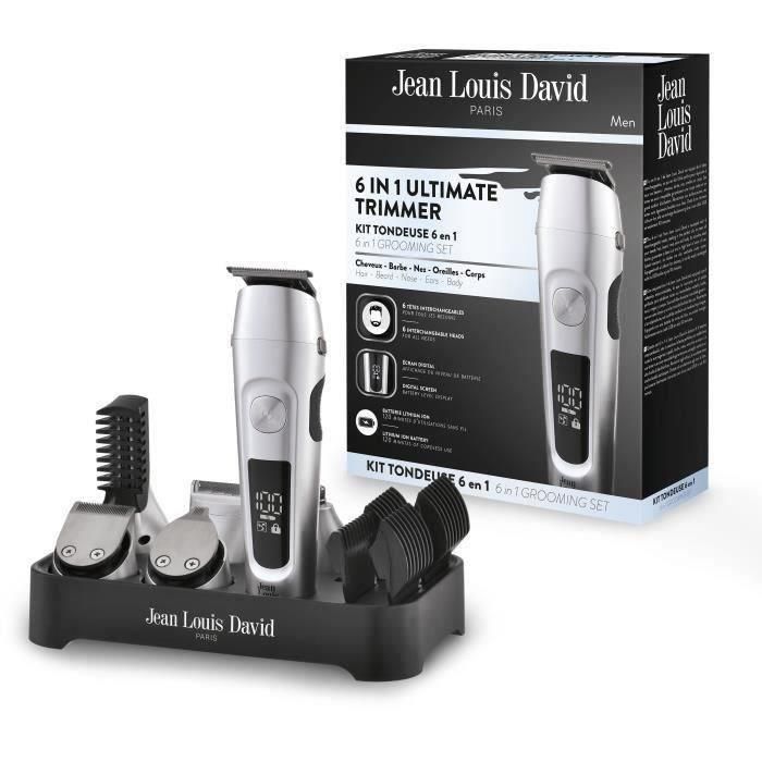 Cortapelos 6 en 1 - JEAN LOUIS DAVID - JLD ULTIMATE TRIMMER - 6 cabezales intercambiables - 120 min de duración de la batería 1 Cortapelos 6 en 1 - JEAN LOUIS DAVID - JLD ULTIMATE TRIMMER - 6 cabezales intercambiables - 120 min de duración de la batería 1