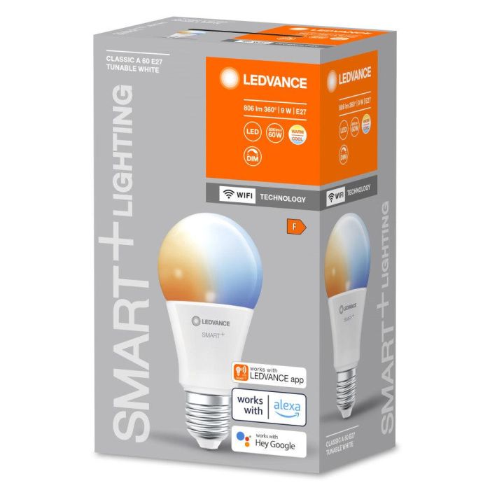 Ledvance LVE-4058075778412 Bombilla LED Smart WiFi E27 9W 806Lm CCT 2700-6500K Regulable Google Assistant Alexa 1 Ledvance LVE-4058075778412 Bombilla LED Smart WiFi E27 9W 806Lm CCT 2700-6500K Regulable Google Assistant Alexa 1