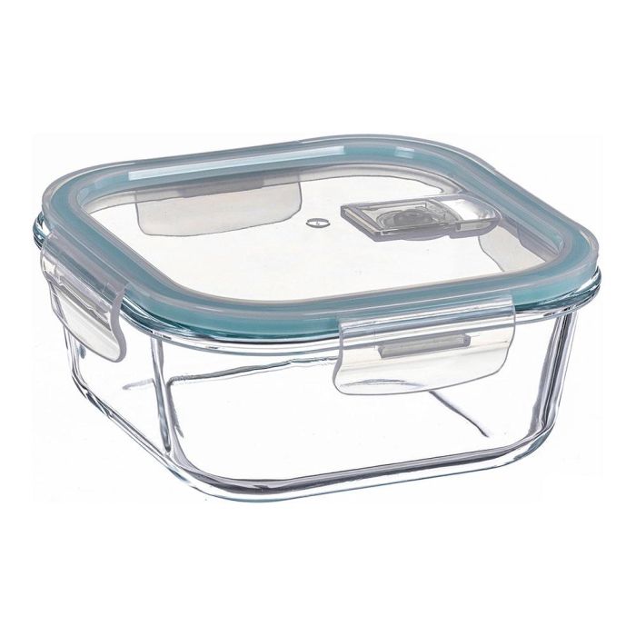 Kozina Fiambrera cuadrada de borosilicato hermética 300 ml apta para horno, microondas y congelador