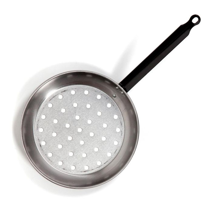 Vaello Sartén Asador para Castañas Ø26 cm, Acero Laminado en Frío, Cromado 1