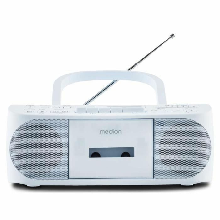 Medion AAAPE16805 Radio CD K7 FM con 2x3W RMS - Reproductor de Música Compacto y Portátil, Azul