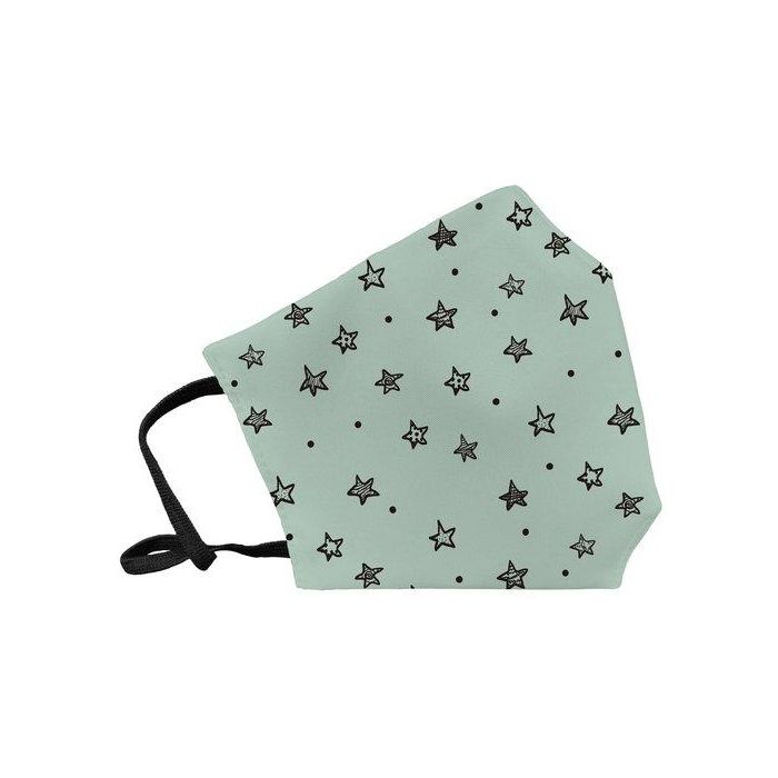 Mascarilla De Proteccion Reutilizable Fuli Grande Talla L Estrellas Mint
