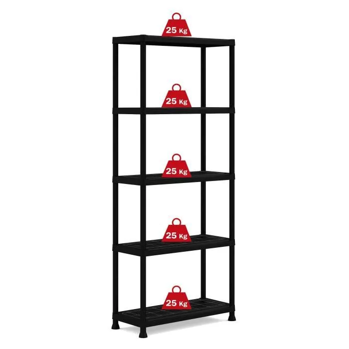 Keter Estante de almacenamiento Plus 75/5 - 75 x 32 x 176 cm - 5 estantes - Negro 2