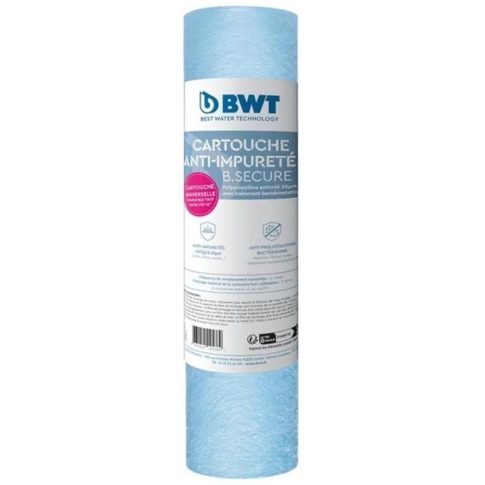 Cartucho - BWT - B.SECURE - antiimpurezas 25µm - antibact - Compatible con todos los filtros 10 Cartucho - BWT - B.SECURE - antiimpurezas 25µm - antibact - Compatible con todos los filtros 10