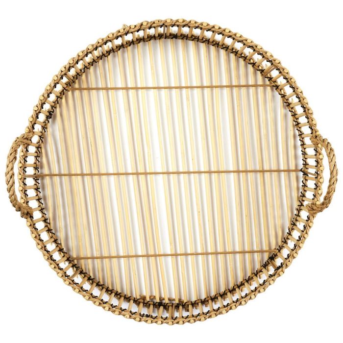 Home Deco Factory Bandeja Con Asas Bambú Natural Diámetro 40 cm 2 Home Deco Factory Bandeja Con Asas Bambú Natural Diámetro 40 cm 2