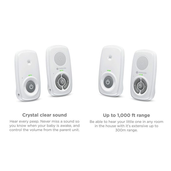 Motorola MOT5055374709993 Monitor de Audio para Bebés AM21 con Alcance 300m, Color Blanco 4 Motorola MOT5055374709993 Monitor de Audio para Bebés AM21 con Alcance 300m, Color Blanco 4
