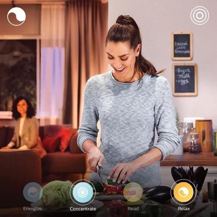 Kit de inicio de bombilla LED inteligente PHILIPS Hue White Ambiance - E27 x3 y control remoto Hue 4 Kit de inicio de bombilla LED inteligente PHILIPS Hue White Ambiance - E27 x3 y control remoto Hue 4