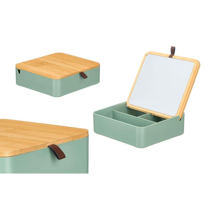 Organizador Plastico Espejo Bambu Verde Berilo 14x5x14cm (Set de 12) 0 Organizador Plastico Espejo Bambu Verde Berilo 14x5x14cm (Set de 12) 0