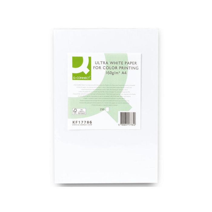 Papel Fotocopiadora Q-Connect Ultra White Din A4 160 gramos Paquete De 250 Hojas 2