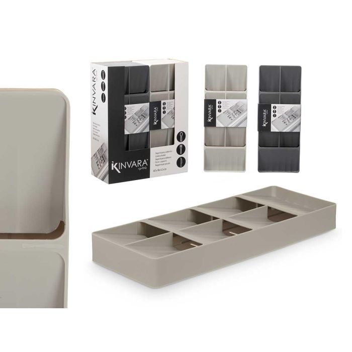 Soporte Tenedores Cucharas Surtidos Gris Kinvara 40X4CM (12 Unidades) Soporte Tenedores Cucharas Surtidos Gris Kinvara 40X4CM (12 Unidades)