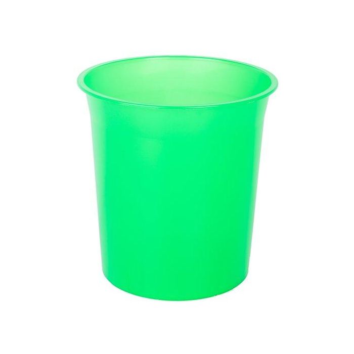 Papelera Plastico Cerrada 16 Litros Traslucido Verde