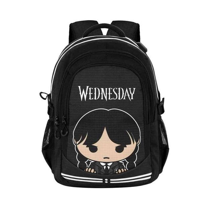 Karactermania Mochila Miércoles Run. Plus FAN Cute 44x34x21 cm Mochila de Gran Capacidad con 3 Compartimentos y Puerto USB 4