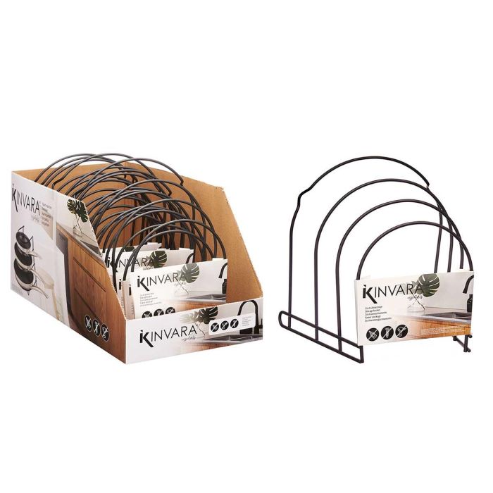 Soporte para 3 Sartenes Kinvara - Negro Metal 24x24x26.5 cm (7 Unidades) 2 Soporte para 3 Sartenes Kinvara - Negro Metal 24x24x26.5 cm (7 Unidades) 2